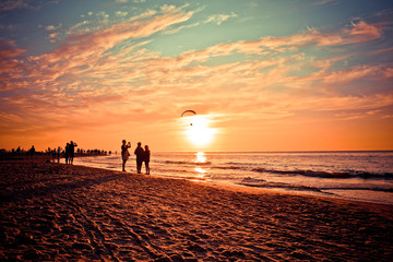 Sunset over the Polish sea.