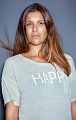 Close up portrait of an attractive fashionable brunette woman.