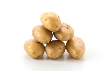 fresh potato on white background