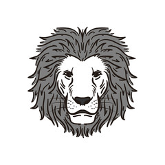 Commanding Calm Lion in Black and White