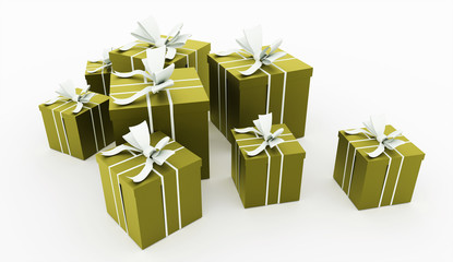 Christmas present with ribbon rendered