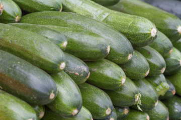 Mature and tasty green ripe zucchini