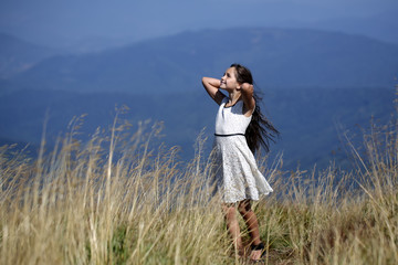 Pretty girl in field