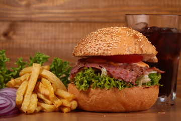 Burger and cola