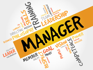MANAGER word cloud, business concept