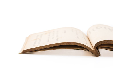 old book on white background