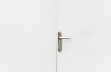 White door with handle