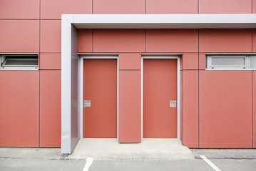Obraz na płótnie Canvas Industrial red doors