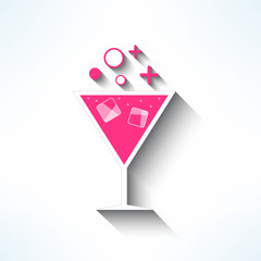 Vector cocktail symbol made in modern flat design. Bar, cafe or