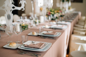 Dettaglio tavola imbandita per ricevimento