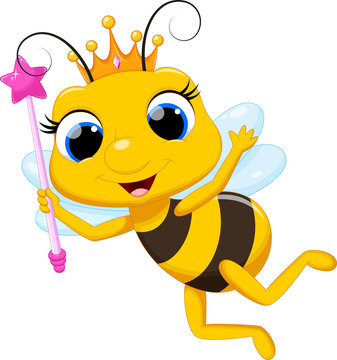 Cute queen bee cartoon