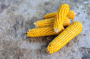 Corn on the old rustic table