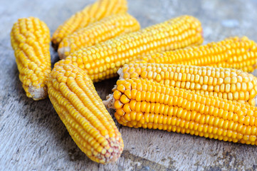 Corn on the old rustic table