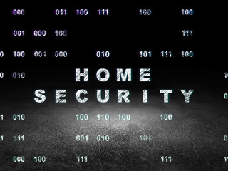 Protection concept: Home Security in grunge dark room