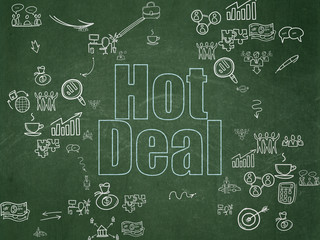 Finance concept: Hot Deal on School Board background