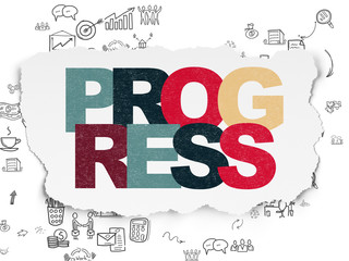 Fototapeta na wymiar Business concept: Progress on Torn Paper background