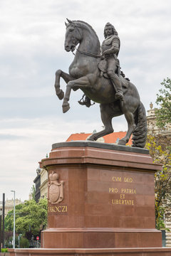 statue of ferenc Rakoczi II in Budapest - Hungary 
