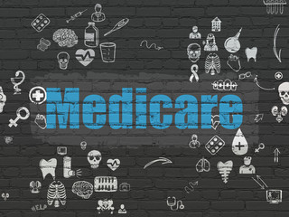 Health concept: Medicare on wall background