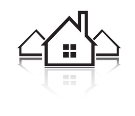 Building and real estate city illustration. Abstract house background