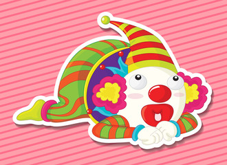 Clown wearing make up and colorful costume