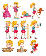 Woman doing different activities