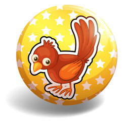 Little bird on yellow badge
