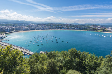 Fototapeta na wymiar Bay of San Sebastian from Monte Urgull, Basque Country (Spain)