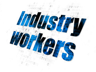 Industry concept: Industry Workers on Digital background