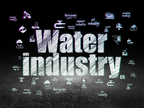 Industry concept: Water Industry in grunge dark room