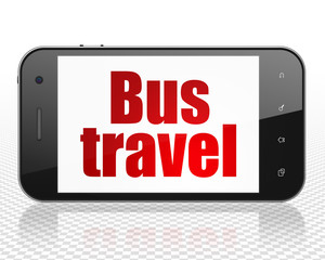 Tourism concept: Smartphone with Bus Travel on display