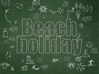 Fototapeta na wymiar Travel concept: Beach Holiday on School Board background
