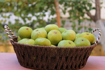 Figs ripe fruit in a basket summer Turkey