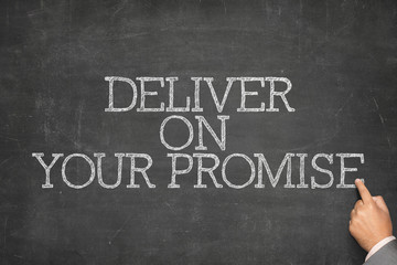 Deliver on your promise text on blackboard