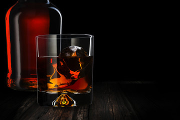 Whiskey With Ice Cubes