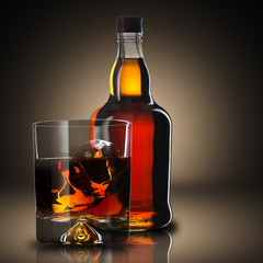Whiskey With Ice Cubes