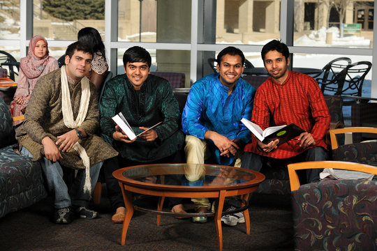 Indian Students in Traditional Attire