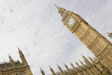 Fototapeta na wymiar View of the Clock Tower, Elizabeth Tower, Westminster, London