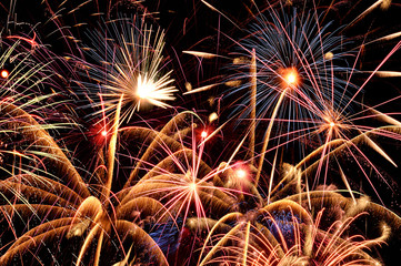 Close Up View of Fireworks