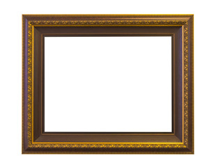 Gold frame Elegant vintage Isolated on white background