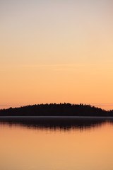 Serene lake scape at dusk