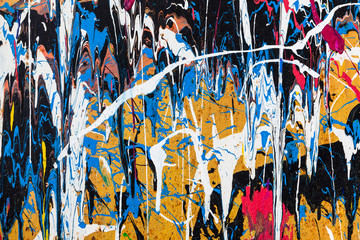 Dripping paint graffiti wall
