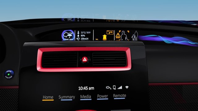 Demonstration of  electric car console design. Original design.