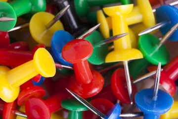 Colorful pushpins background