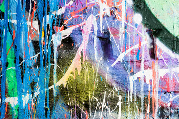 Mur de graffitis de peinture dégoulinant