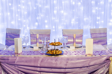 wedding table with decoration