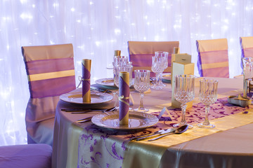 wedding or dinner table place setting