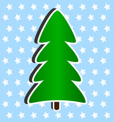 Modern Christmas Tree on blue background