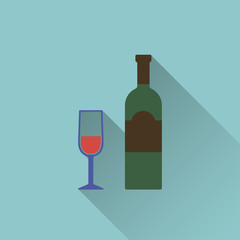 icon of wine glass with bottle