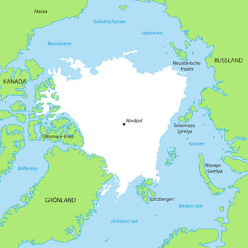 Nordpol - Karte in Grün