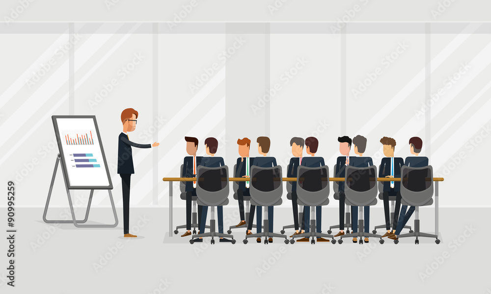 Poster group business people teamwork meeting and brainstorm concept.group business presentation on team